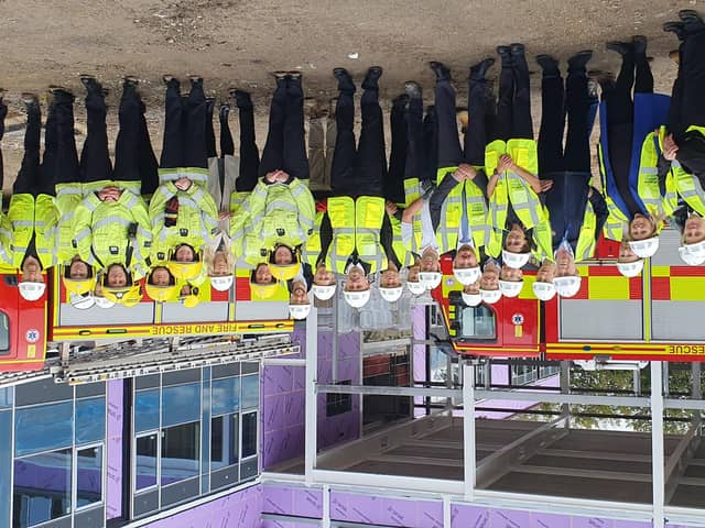 The topping-out ceremony at the new Cosham Fire Station