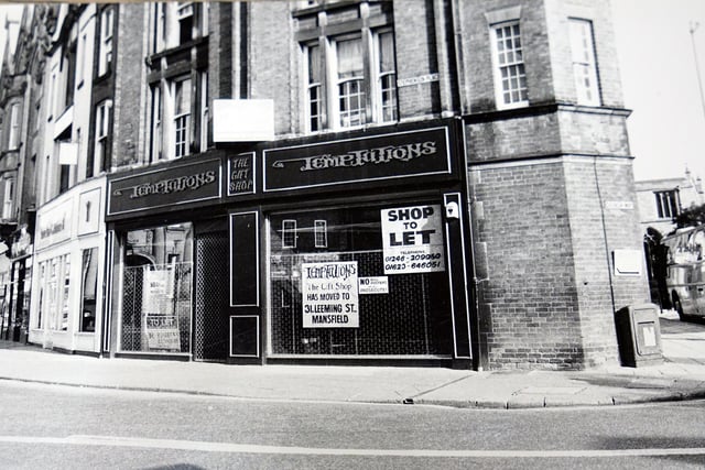 The former Temptatioms store on Stephenson Place, Chesterfield, in 1995.