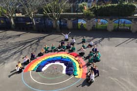Museums in Portsmouth are asking for items to document the pandemic including photos such as this one of a rainbow created by Wimborne Schools in Southsea Picture: Emma Beecher-Jones