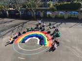 Museums in Portsmouth are asking for items to document the pandemic including photos such as this one of a rainbow created by Wimborne Schools in Southsea Picture: Emma Beecher-Jones