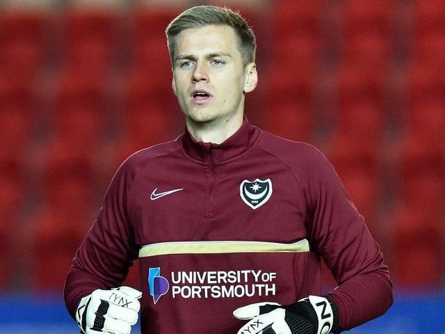 FIFA 22 is predicting that Bass is to succeed  Gavin Bazunu next season as he's given the starting place over Toby Steward. The 24-year-old's form at Bradford  coinciding with his pre-season displays has sealed his position as first choice.   Picture: Graham Hunt