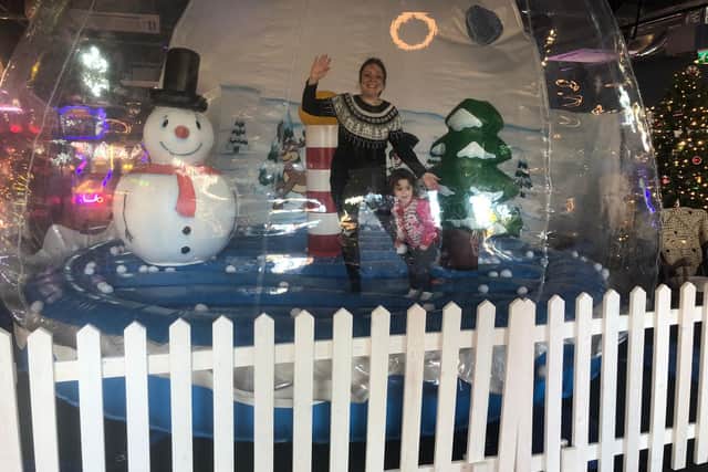 Kimberley Barber and Rosanna Morton, aged two, at Bunn Leisure's Winter Wonderland