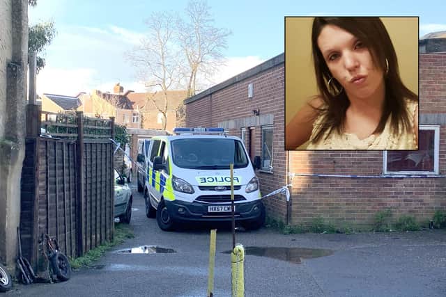 Police investigating after Kayleigh Dunning was found dead in Kingston Crescent, Portsmouth on December 17, 2019. Mark Brandford is on trial at Portsmouth Crown Court accused of her murder. Inset, Kayleigh Dunning.
Picture taken December 20. Picture:
Ben Fishwick/Hampshire police