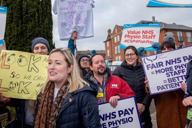 Strikers outside St Mary's Hospital Picture: Habibur Rahman