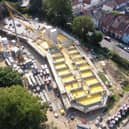 An aerial view of the progress to build the new Admiral Jellicoe House care home for Royal Navy veterans. Photo: RNBT