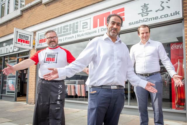 New sushi takeaway and restaurant, Sushi2ME. Chef, Paul Draper with owners, Ruman Karim and Paul Cox.
Picture: Habibur Rahman