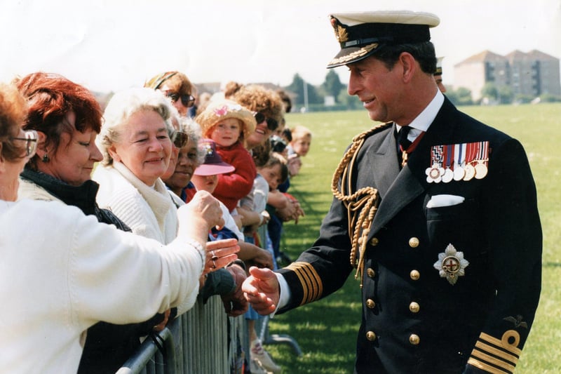 Prince Charles on a visit to the city in 1996