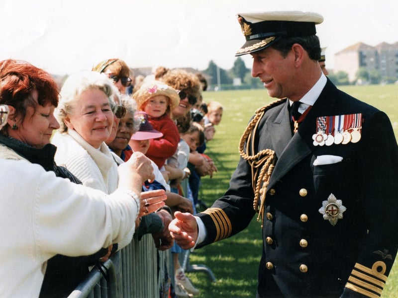 Prince Charles on a visit to the city in 1996