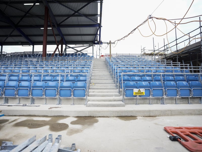 The first look at the safe standing seats, which will be used across the Milton End.