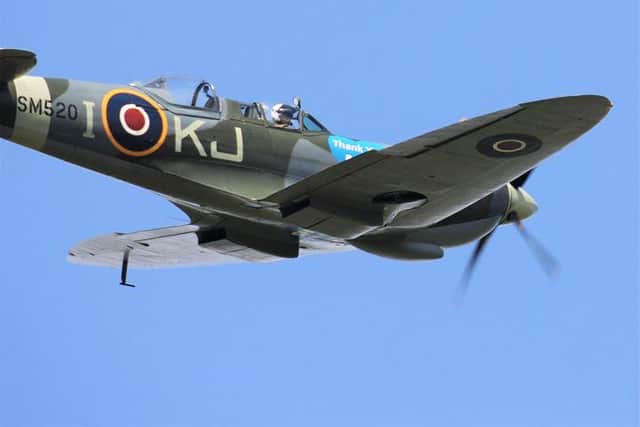The Spitfire flying over Waterlooville. Picture: Daniel Cowdrey