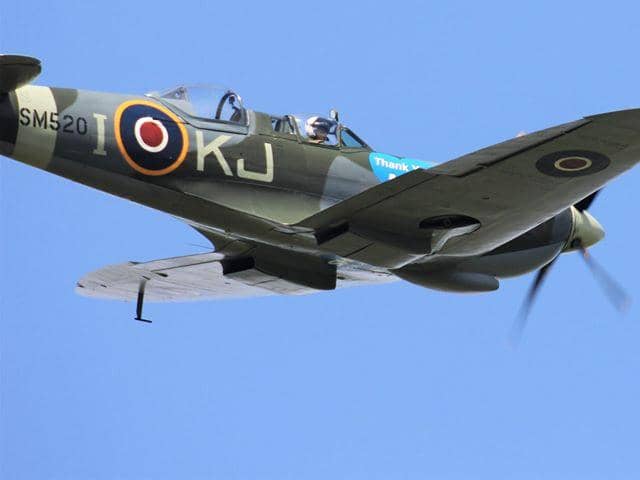 The Spitfire flying over Waterlooville. Picture: Daniel Cowdrey