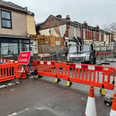 A partial road closure remains in place in Langford Road due to ongoing safety concerns after a house collapsed in December.