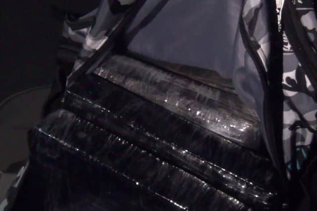 The rucksack used to stash the drugs. Photo: NCA