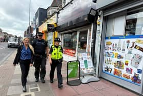 Amanda Martin MP out on patrol with local police in North End