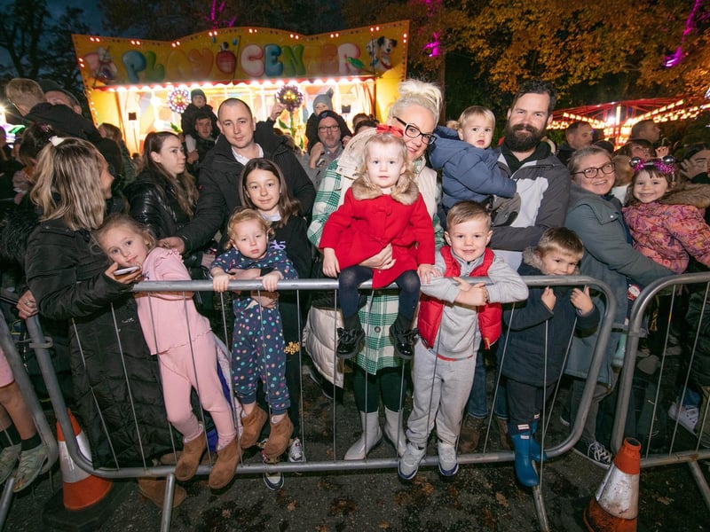Excited families at the grotto.