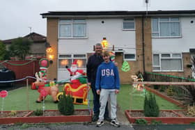 Mark Duncan from Waterlooville and his 16-year-old son Will are hoping their light display will encourage people to dig deep for Macmillan Cancer Support