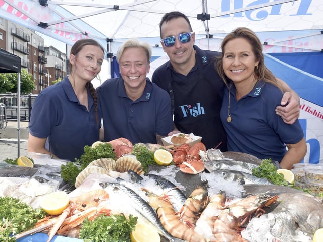 Brooke Smith, Becky Mundy, Kier Foster and Jane Leach from Fish based at the Camber Docks.  Picture: Sarah Standing (010825-7951)