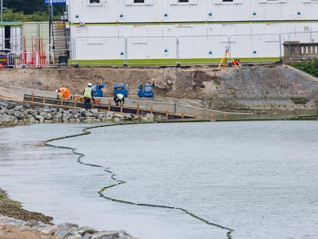 Work is ongoing to create 1.9km of sea defences from the Portsbridge roundabout at Hilsea to the east across the top of Foxes Forest. Picture:Marcin Jedrysiak