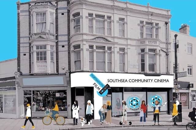An early mock-up of how the proposed Southsea Community Cinema would look at 1-3 Palmerston Road, Southsea