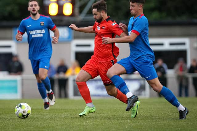 AFC Portchester's George Barker netted twice in the win against US Portsmouth. Picture: Chris Moorhouse