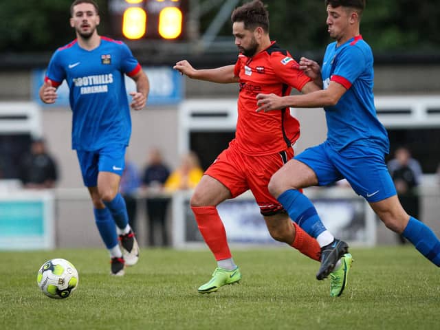 AFC Portchester's George Barker netted twice in the win against US Portsmouth. Picture: Chris Moorhouse