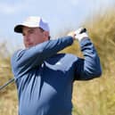 Rowlands Castle’s Tom Robson tees off at the 10th the South East League South Division match against Sussex, at Hayling. Picture by Andrew Griffin