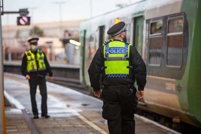 British Transport Police, MOD Police and Hampshire officers were at Fratton railway station seeking to disrupt county line gangs on 3 February 2021.

Pictured:  Police presence at Fratton railway station.

Picture: Habibur Rahman