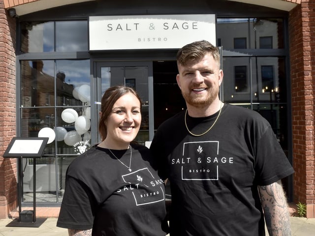 Jemma and Luke Wainwright from Warsash, officially opened Salt & Sage Bistro in West Street, Fareham, on Monday, May 5, 2025.   Picture: Sarah Standing (060525-2924)