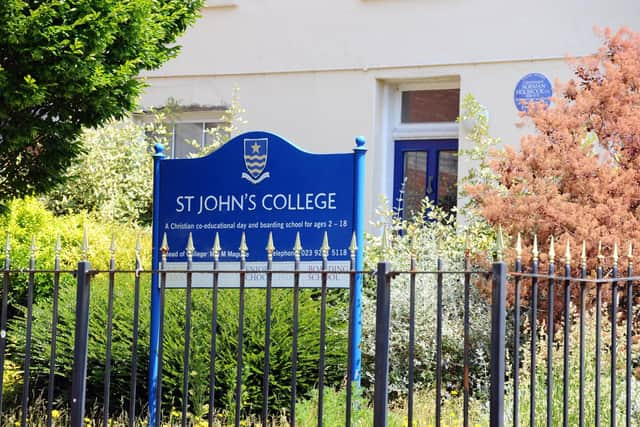 St John's College in Grove Road South, Southsea.

Picture: Sarah Standing (050623-5343)