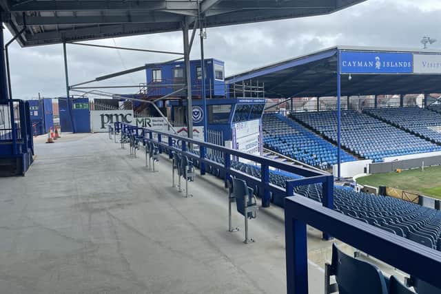The view of the new disabled section in North Stand Upper.