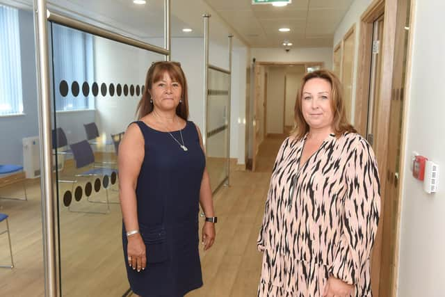 Uni-City Medical Centre, formally known as The University Surgery, welcomed patients to its new purpose-built premises in Commercial Road, Portsmouth on Tuesday, May 24.

Pictured is: (l-r) Stephanie Murray, practice manager and Lucinda Potter, operations manager.

Picture: Sarah Standing (240522-8042)