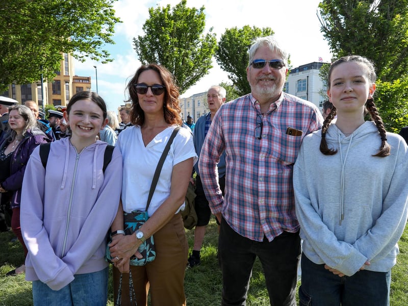 Beatrice and Tony Pearson with their daughters, Nina, 12 (left), and Rose, (14). Mr Pearson is from Liverpool while Mrs Pearson is French and the girls were born in the US. Picture: Chris  Moorhouse (050624-022)