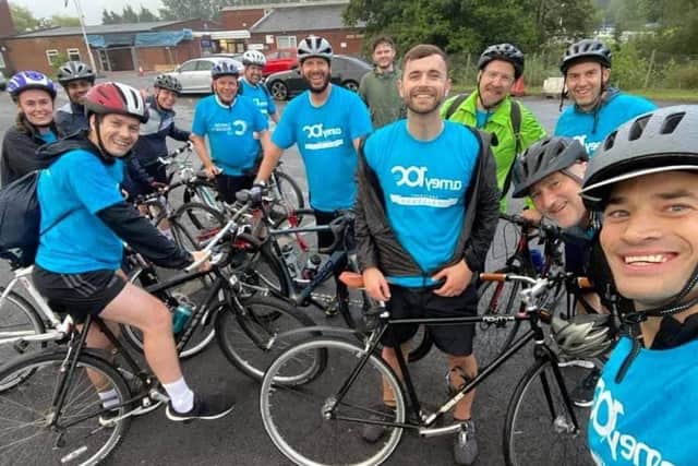 Some of the Amey team taking part in a fundraising challenge for Cancer Research UK