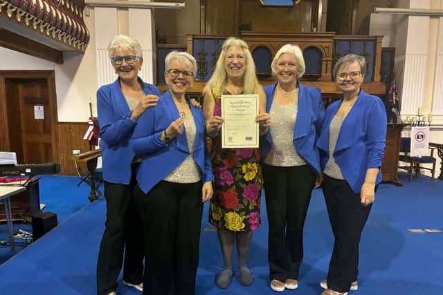 A Pitch in Time Quartet with the adjudicator Irene Grant-Jones
