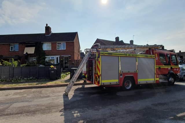 A house fire broke out in Bondfields Crescent in Leigh Park on April 30, 2021. Picture: Habibur Rahman