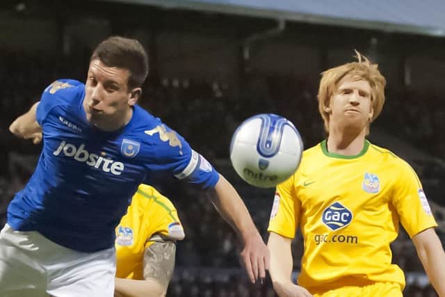 Jason Pearce in action for Pompey against Crystal Palace in April 2012. Picture: Barry Zee