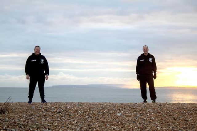 Dozens of people on Hayling Island are taking on a marathon challenge for Prostate Cancer UK. Pictured: Paul Hawker and Nigel Wichall