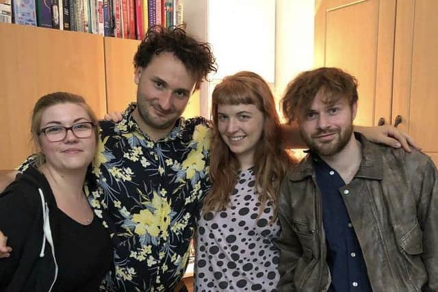 From left: Danielle Wiltshire, director of photography, Sam Plommer, writer, director and actor, Chloe Begtine, producer, and Ross McNamara, actor. Picture: Sam Plommer