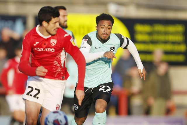 Pompey winger Josh Koroma played the full 90 minutes against Morecambe on Saturday.