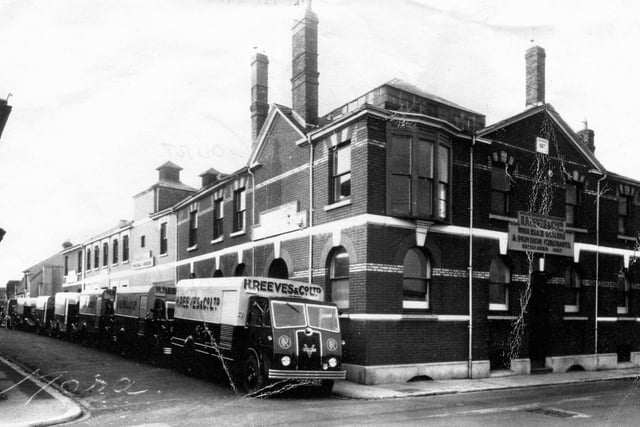 Sent in by R.M.Wall of Milford Court, Landport we see the building of Reeves & Co Wholesale Grocers. The building stood in Greetham Street and is another fine Victorian building with tall chimneys demolished in the sixties.