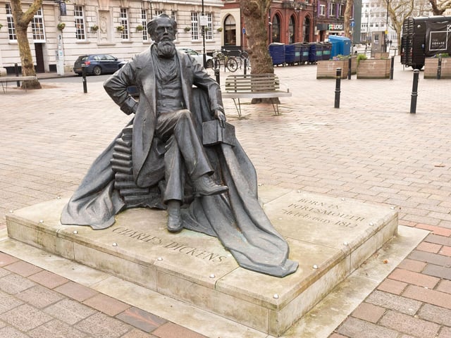Portsmouth is the birth place of the literary legend, Charles Dickens. 
Pictured: The statue of Charles Dickens in Guildhall Square, Portsmouth.
Picture: Keith Woodland