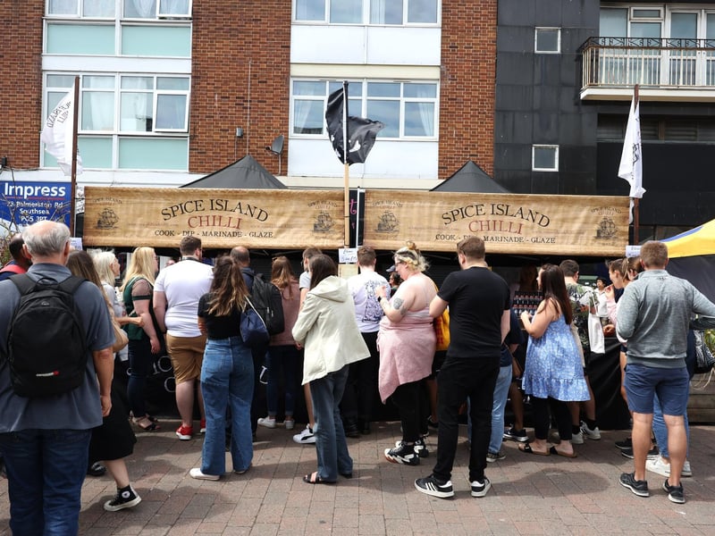 Pictured is action from the event with a busy festival across the city streets.
Picture: Sam Stephenson.