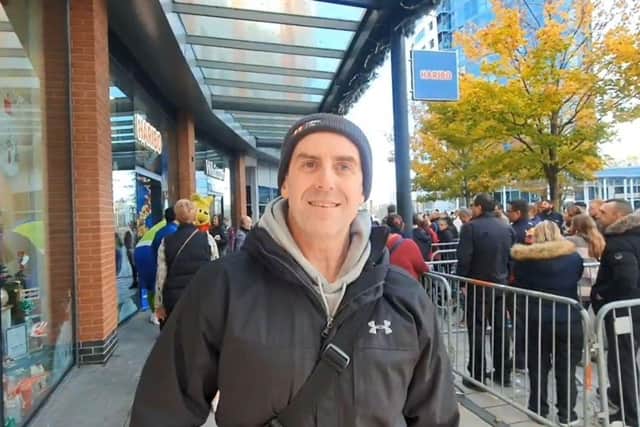 Andrew Pursglove, 32, was first in line at the new Haribo store in Gunwharf Quays - waiting since 6.15am. Picture: Habibur Rahman.
