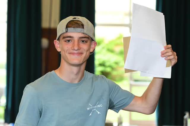 Jay York, 16, at Bay House School got three 6s, three 5s and two 7s. He's staying on at the sixth form.
Picture: Paul Jacobs/pictureexclusive.com
