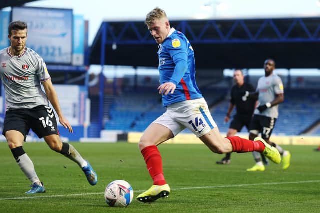 Pompey have received encouraging news about Andy Cannon's groin injury. Picture: Joe Pepler