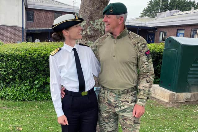 Capt Suzi Nielsen with her husband Major Erik Nielsen, awarded the OBE and MBE in the Queen's Birthday Honours