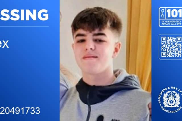 Dex, 15, is believed to be in the Portsmouth area. Picture: Hampshire and Isle of Wight Constabulary