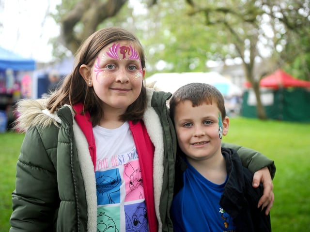 St Mary's Church in Fratton, May Fayre took place on bank holiday Monday, May 6, 2024.Pictured is: Arianna Medway (9) with her brother Jack (6) from Eastney.Picture: Sarah Standing (060524-8499)
