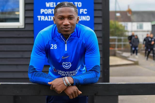 Di'Shon Bernard has joined Pompey on loan from Manchester United for the rest of the season. Picture: Portsmouth FC