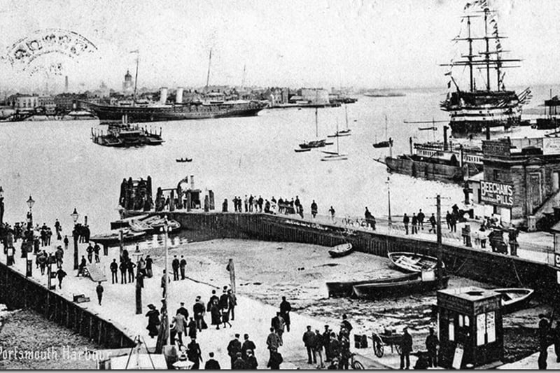 A postcard dated September 5th 1907 showing HMS VIctory dressed overall and possibly HMY Victoria & Albert.